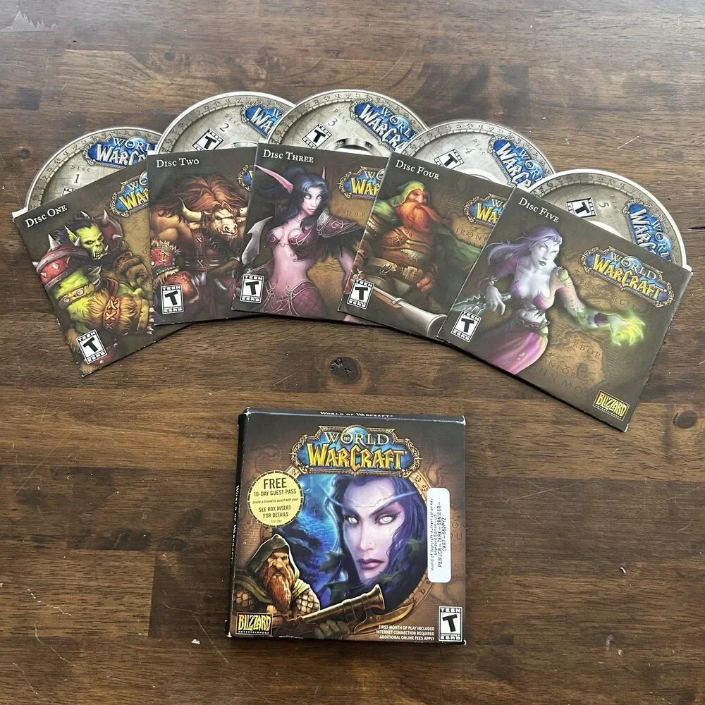 World of Warcraft WoW Windows MAC Blizzard Entertainment 2006 Discs And sleeves